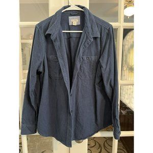 LL BEAN chamois Cloth Button Down traditional fit, Large, Blue